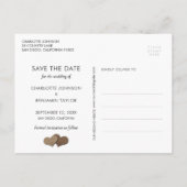 Rustic Sunflower Barn Wood Foto Save the Date Aankondigingskaart (Achterkant)