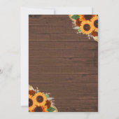 Rustic Sunflower Barn Wood Terracotta Roos Wedding Kaart (Achterkant)