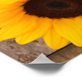 Rustic Sunflower Barn Wood Weddenschap Poster (Hoek)