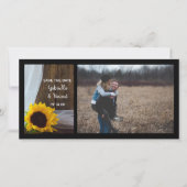 Rustic Sunflower Barn Wood Wedding Save the Date (Voorkant)