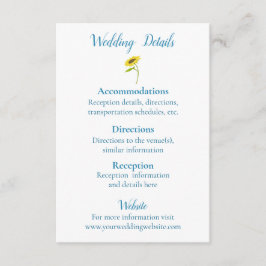 Rustic Sunflower Beauty Wedding Informatiekaartje