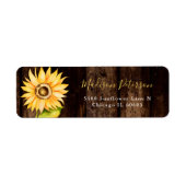 Rustic Sunflower Birthday Return Address Etiket (Voorkant)