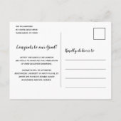 Rustic Sunflower Black en Gold Photo Afstuderen Aankondigingskaart (Achterkant)