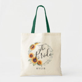 Rustic Sunflower Bloom | Bride Tote Bag