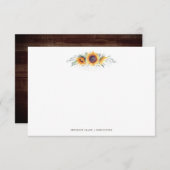 Rustic Sunflower Bloom | BRIEFPAPIER Notitiekaartje (Voorkant / Achterkant)
