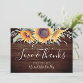 Rustic Sunflower Bloom | Dank u wel Bedankkaart (Staand voorkant)