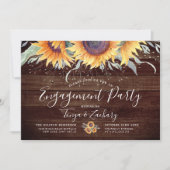 Rustic Sunflower Bloom | Engagement Party Kaart (Voorkant)