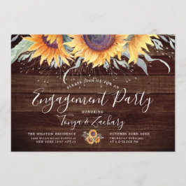 Rustic Sunflower Bloom | Engagement Party Kaart
