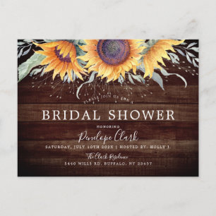 Rustic Sunflower Bloom   Florence-Vrijgezellenfees Briefkaart