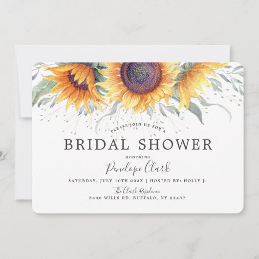 Rustic Sunflower Bloom | Florence-Vrijgezellenfees Kaart (Voorkant)