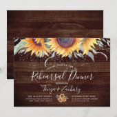 Rustic Sunflower Bloom | repetitief diner Kaart (Voorkant / Achterkant)