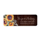 Rustic Sunflower Bloom | Retouradres Etiket (Voorkant)