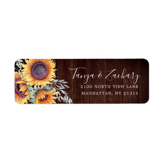 Rustic Sunflower Bloom | Retouradres Etiket (Voorkant)