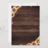Rustic Sunflower Bloom | Weddengeviering Kaart (Achterkant)