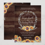 Rustic Sunflower Bloom | Weddengeviering Kaart (Voorkant / Achterkant)