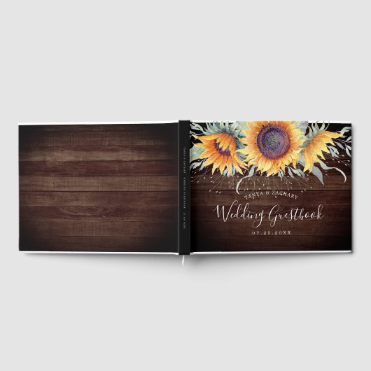 Rustic Sunflower Bloom | Weddenschap Gastenboek (Volledig)