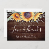 Rustic Sunflower Bloom | Weddenschap Hartelijk dan Briefkaart (Voorkant / Achterkant)