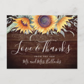 Rustic Sunflower Bloom | Weddenschap Hartelijk dan Briefkaart (Voorkant)