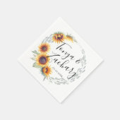 Rustic Sunflower Bloom | Weddenschap Servet (Hoek)