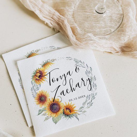 Rustic Sunflower Bloom | Weddenschap Servet