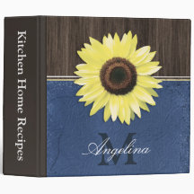 Rustic Sunflower Blue Country 2" Recipe Multomap