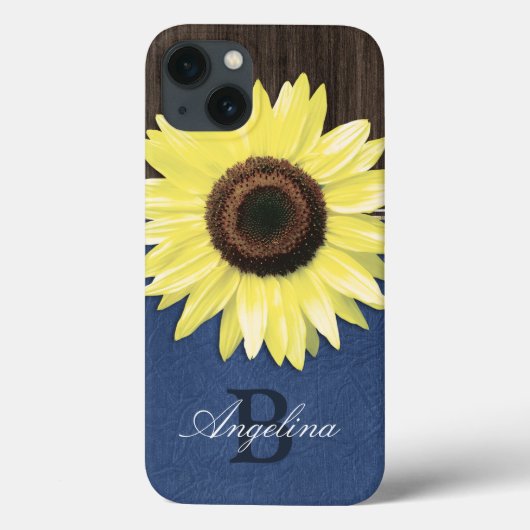 Rustic Sunflower Blue, op maat gesneden iPad-lucht Case-Mate iPhone Case (Achterkant)