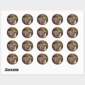 Rustic Sunflower Blue Rozen Boots Adres Ronde Sticker (Vel)