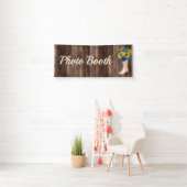 Rustic Sunflower Blue Rozen Boots Photo Booth Spandoek (Insitu)