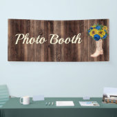 Rustic Sunflower Blue Rozen Boots Photo Booth Spandoek (Beurs)