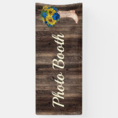 Rustic Sunflower Blue Rozen Boots Photo Booth Spandoek (Verticaal)