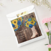 Rustic Sunflower Blue Rozen Boots Sweet 16 Bedankzakje (Gezegeld)