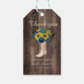 Rustic Sunflower Blue Rozen Boots Sweet 16 Cadeaulabel (Voorkant)