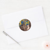 Rustic Sunflower Blue Rozen Boots Sweet 16 Ronde Sticker (Envelop)