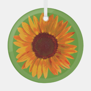 Rustic Sunflower Boerderij House Charm Suncatcher Glas Ornament
