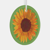 Rustic Sunflower Boerderij House Charm Suncatcher Glas Ornament (Voorkant Rechts)
