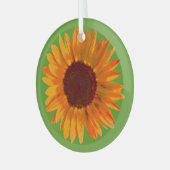 Rustic Sunflower Boerderij House Charm Suncatcher Glas Ornament (Voorkant links)