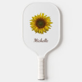Rustic Sunflower Boho Botanical Personalized Pickleball Paddle (Voorkant)