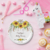 Rustic Sunflower Boho Drocatcher Shower Party Papieren Bordje (Feest)