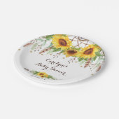 Rustic Sunflower Boho Drocatcher Shower Party Papieren Bordje (Gekanteld)