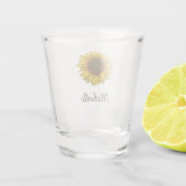 Rustic Sunflower Boho Floral Cute Girly  Shot Glas (Achterkant)
