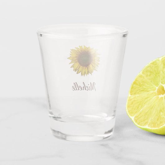 Rustic Sunflower Boho Floral Cute Girly  Shot Glas (Achterkant)