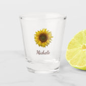 Rustic Sunflower Boho Floral Cute Girly Shot Glas (Voorkant)