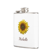 Rustic Sunflower Boho Floral Personalized  Heupfles (Links)