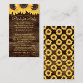 Rustic Sunflower Books Baby neutraal Baby shower e Informatiekaartje (Voorkant / Achterkant)