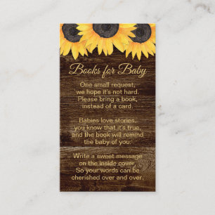 Rustic Sunflower Books Baby neutraal Baby shower e Informatiekaartje