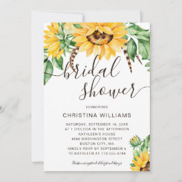 Rustic Sunflower Bouquet Photo Vrijgezellenfeest Kaart