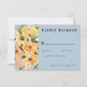 Rustic Sunflower Bouquet Waterverf RSVP-kaart RSVP Kaartje (Voorkant)