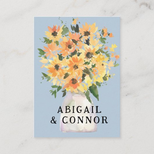 Rustic Sunflower Bouquet Waterverf Web QR RSVP Informatiekaartje (Achterkant)