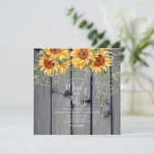 Rustic Sunflower Bouquet Waterverf Wedding (Staand voorkant)