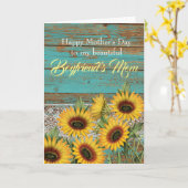 Rustic Sunflower Boyvriend's mam Moederdag Kaart (Gele Bloem)